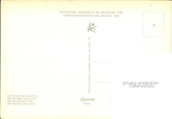 Exposition Universelle Bruxelles 1958 Pavillon des Etats-Unis – Bild 2