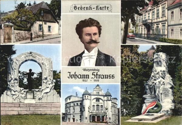 Strauss Johann Gedenkkarte Landhaus Salmannsdorf Villa