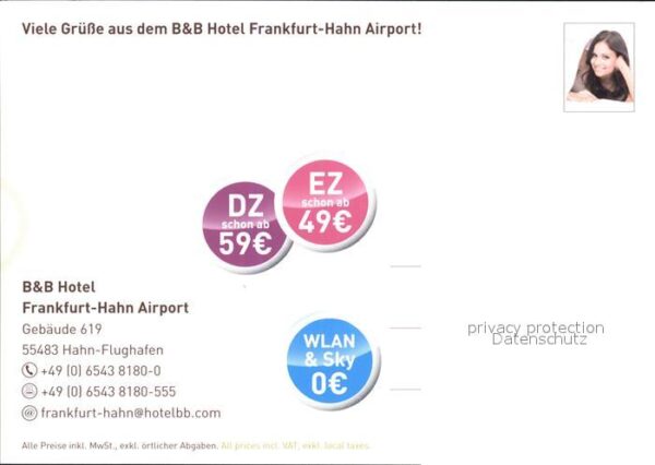 Flugzeuge Zivil Werbung B&B Hotel Frankfurt-Hahn Airpor – Bild 2