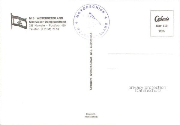 Motorschiffe M.S. Weserbergland – Bild 2