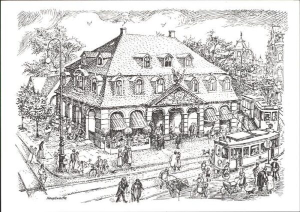 Kuenstlerkarte Erich Dittmann Hauptwache Frankfurt am