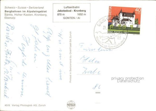 Seilbahn Appenzeller Bergbahnen Säntis Hoher Kas – Bild 2