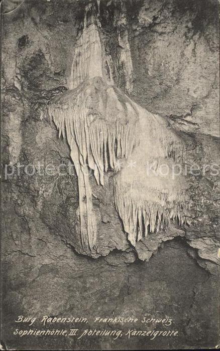 Hoehlen Caves Grottes Sophienhöhle III. Abteilung Kanzelgrott