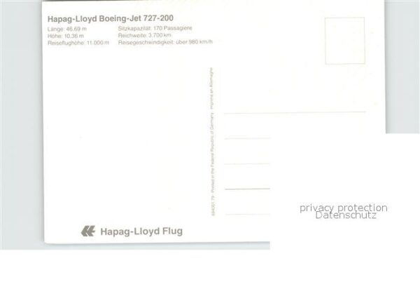 Flugzeuge Zivil Hapag-Lloyd Boeing-Jet 727-200 – Bild 2