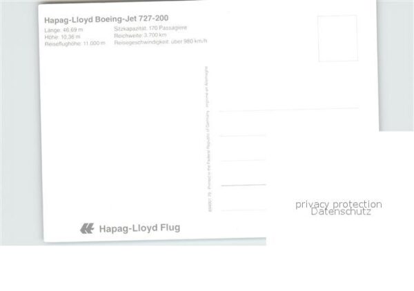 Flugzeuge Zivil Hapag-Lloyd Boeing-Jet 727-200 – Bild 2