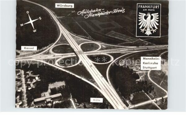 Autobahn Frankfurter Kreuz Fliegeraufnahme