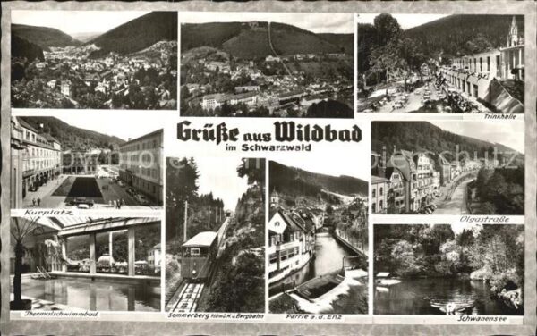 Wildbad Schwarzwald Olgastrasse Kurplatz Sommerberg Bergbah