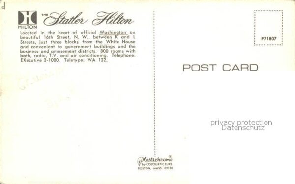 Washington DC Statler Hilton Hotel – Bild 2