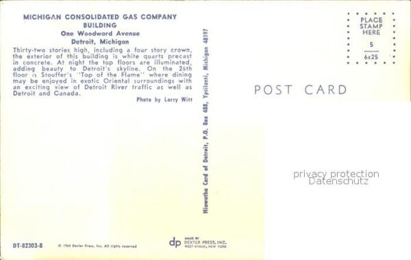 Detroit Michigan Michigan Consolidated Gas Company Build – Bild 2