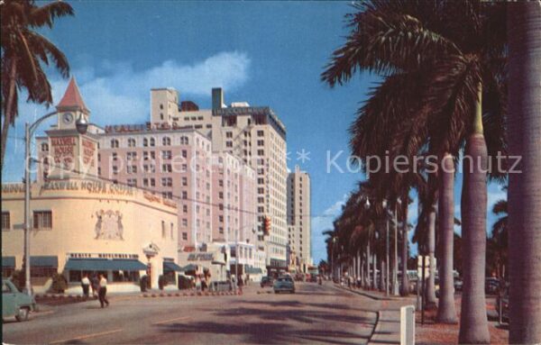 Miami Florida Biscayne Blvd looking north Hotels and