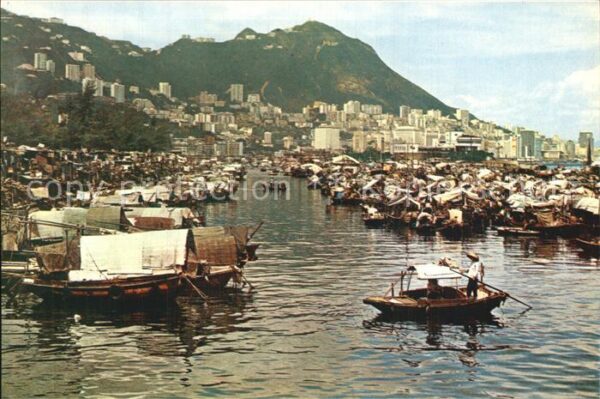 Hongkong Boat People in Causeway Bay Typhoon She