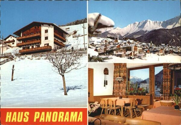 Serfaus Tirol Haus Panorama Gaststube Ortsansicht
