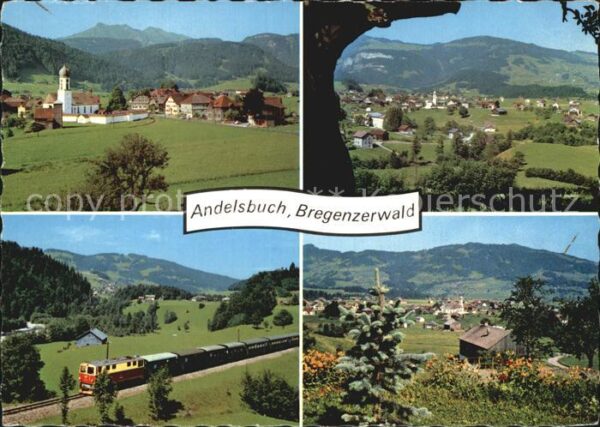Andelsbuch Vorarlberg Teilansicht Panorama Eisenbahn