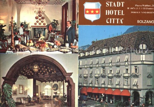 Bolzano Stadt Hotel Citta Kaminzimmer Gastraum