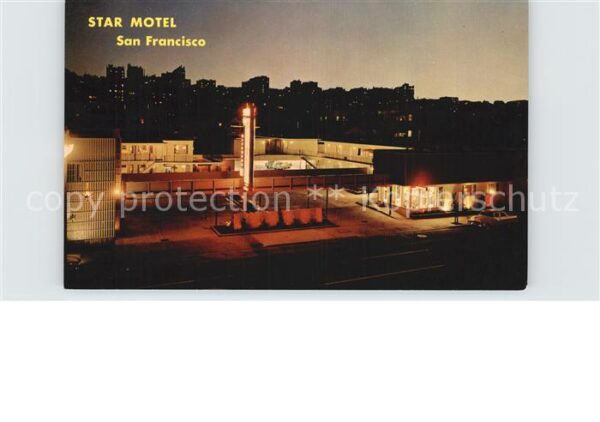 San Francisco California Star Motel at night