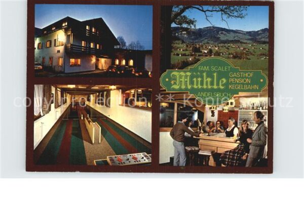 Andelsbuch Vorarlberg Gasthof Mühle Gastraum Kegelbahn Panora