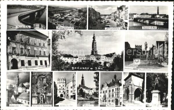 Braunau Inn Innbrücke Hauptplatz Fischbrunnen Büche