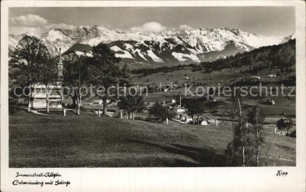 Immenstadt Allgaeu Calvarienberg mit Gebirge