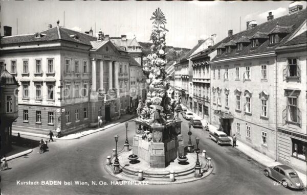 Baden Wien Hauptplatz Pestsäule Kurstadt