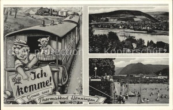 Hoenningen Bad Panorama Rhein Thermalbad Eisenbahn Mäd