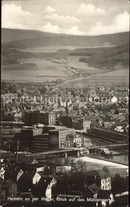 Hameln Weser an der Weser Blick auf das Mühlenvierte