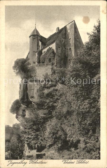 Hohnstein Saechsische Schweiz Jugendburg Vorderes Schloss Kupfertiefd