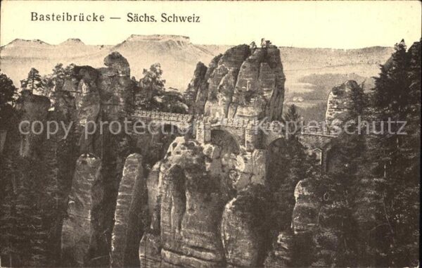 Rathen Saechsische Schweiz Basteibrücke Elbsandsteingebirge