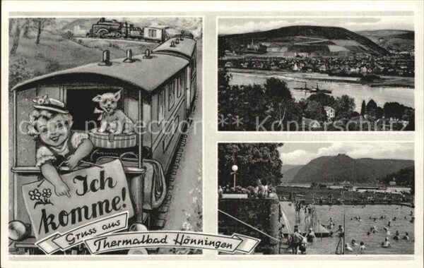 Hoenningen Bad Panorama Rhein Schwimmbad Eisenbahn Mäd