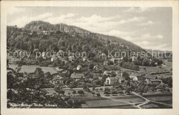 Rathen Saechsische Schweiz Panorama Kurort Elbsandsteingebirge