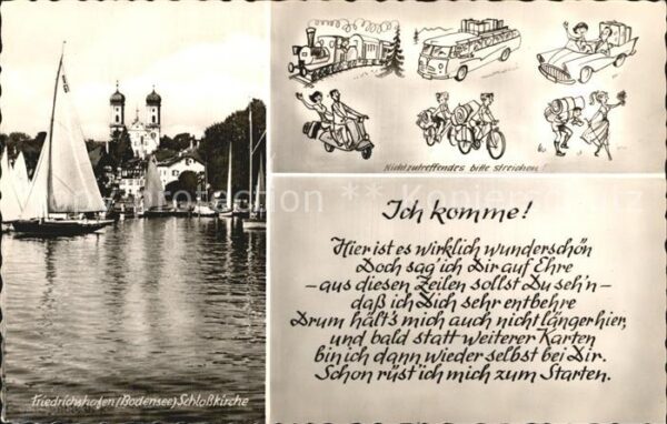 Friedrichshafen Bodensee Schlosskirche Ansicht von Seeseite Sege