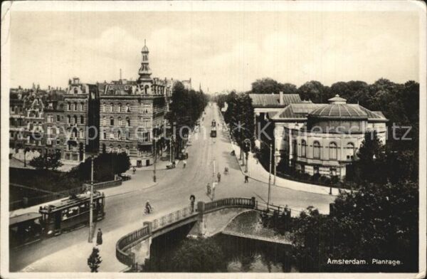 Amsterdam Niederlande Plantage Brücke Strassenbahn