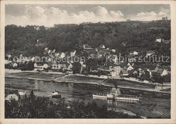 Wehlen Sachsen Blick über die Elbe Dampfer