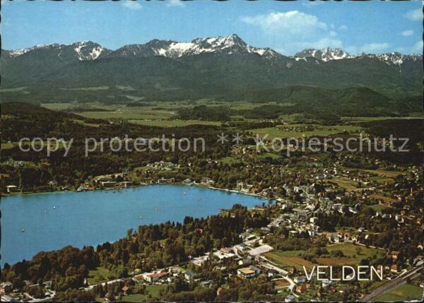 Velden Woerthersee mit Mittagskogel und Julische Alpen Fli