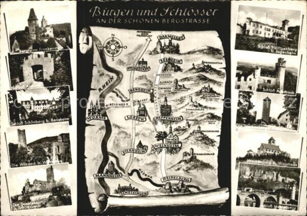 Heidelberg Neckar Burgen und Schlösser an der Bergstrasse