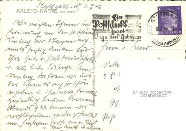 Stuttgart Stiftskirche Denkmal Arlepo Karte – Bild 2