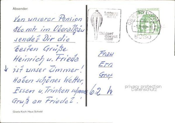 Oberstdorf Pension Allgäuer Alpen Zeichnung Künstl – Bild 2