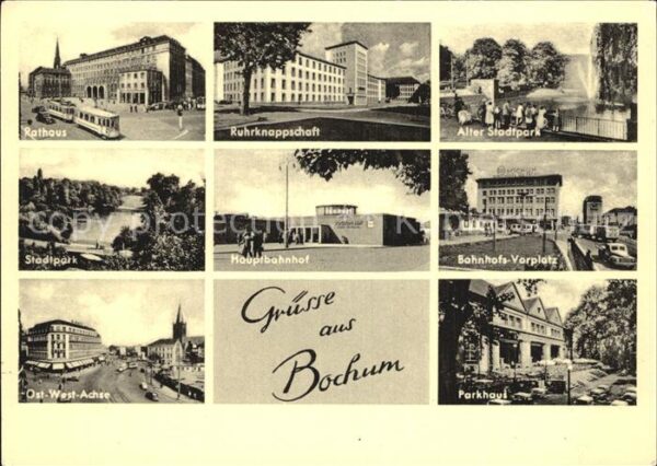 Bochum Rathaus Ruhrknappschaft Stadtpark Bahnh