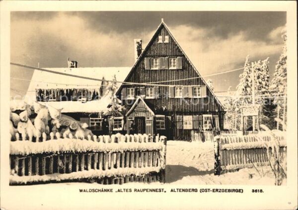 Altenberg Erzgebirge Waldschänke Altes Raupennest im Winter