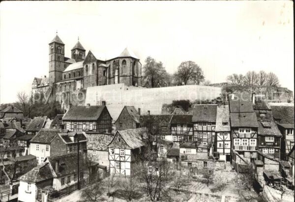 Quedlinburg Burgberg mit Stiftskirche Stadtmauer Al