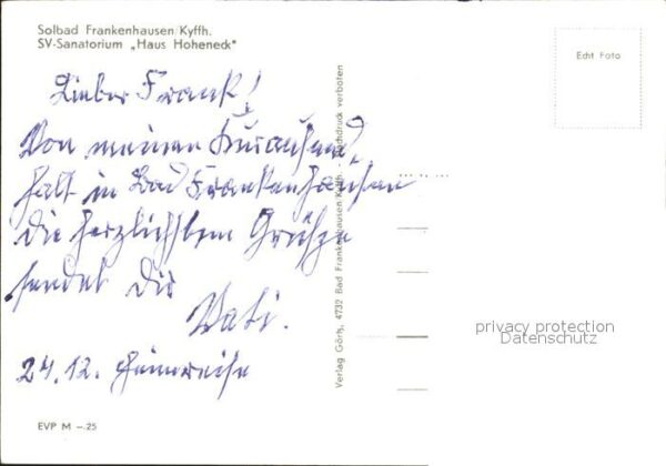 Bad Frankenhausen SV Sanatorium Haus Hoheneck Solbad – Bild 2