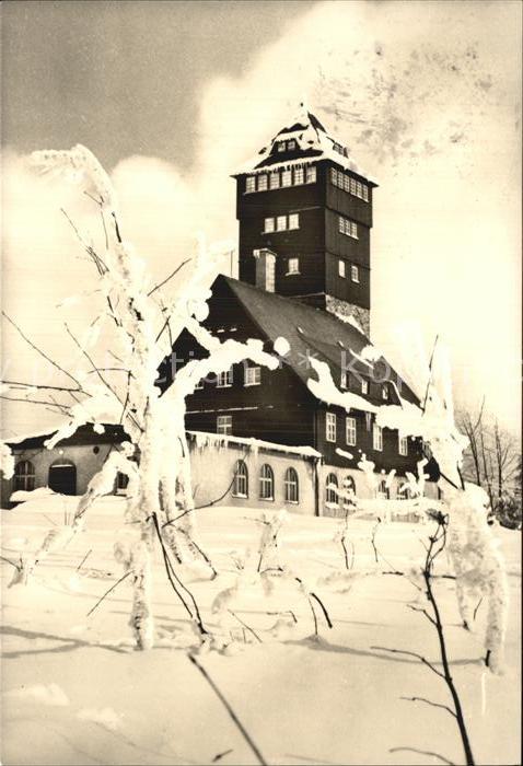 Baerenstein Annaberg-Buchholz Berghaus Aussichtsturm Winterpanorama