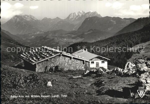 Landl Thiersee Acker Alm mit Wildem Kaiser Fernsicht K