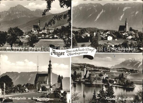 Anger Chiemgau Ortsansicht mit Kirche Marktplatz Klost