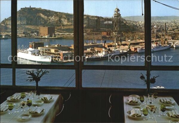 Barcelona Cataluna Hafen vom Restaurant Torre San Sebastia