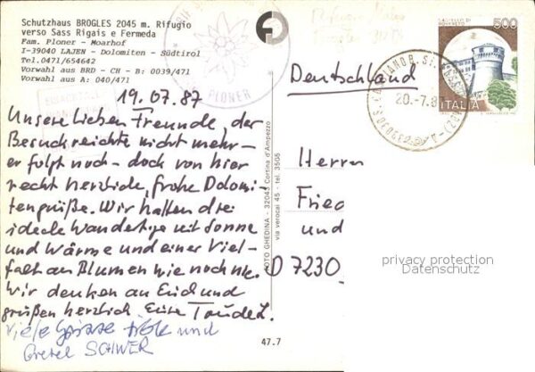 Lajen Bozen Schutzhaus Brogles Rifugio verso Sass R – Bild 2