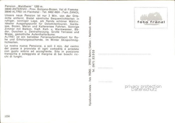 Altrei Suedtirol Pension Waldheim – Bild 2
