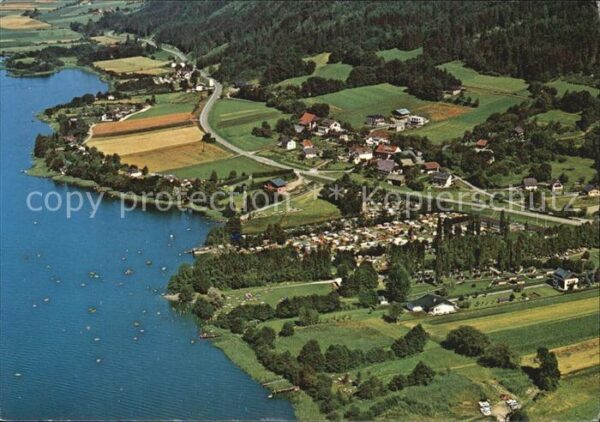 Ossiach Strand-Camping Lampele Fliegeraufnahme