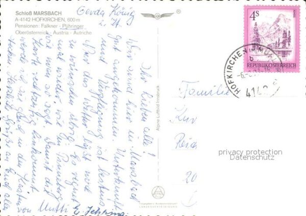 Hofkirchen Muehlkreis Schloss Marsbach Fliegeraufnahme – Bild 2