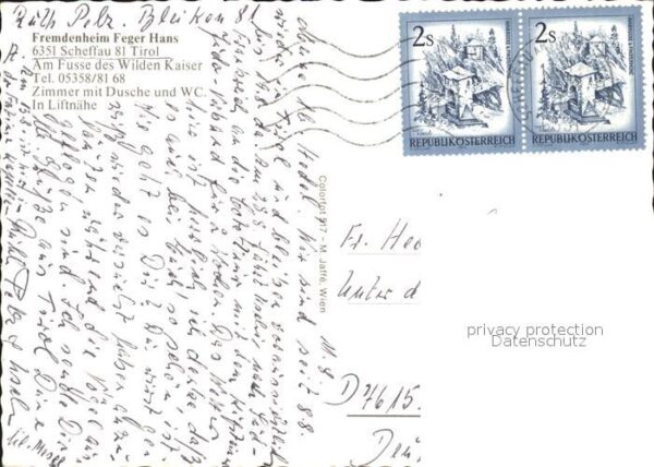 Scheffau Wilden Kaiser Fremdenheim Feger Hans – Bild 2