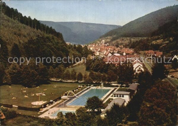 Calmbach Enz Fliegeraufnahme Schwimmbad